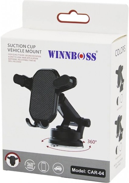 Araç - Oto Telefon Tutucu 360° Kademeli-Uzayan-Kısalan Kol Vantuzlu - Oynar Baş ve Kollar (4887)