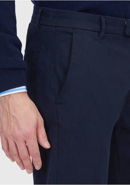 Lacivert Düz Dokuma Regular Fit Casual Pamuk Karışımlı Pantolon modelleri