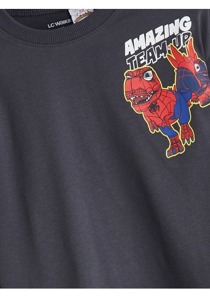 Yeni Sezon Bisiklet Yaka Spider-Man Baskılı Erkek Çocuk Tişört modelleri