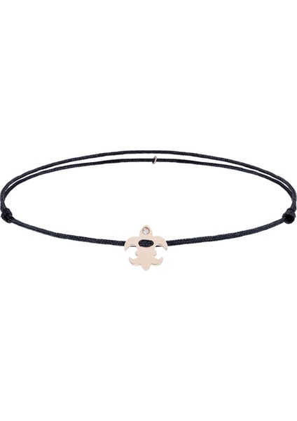 Turtle Gold 14 Ayar Altın Unisex Ip Bileklik