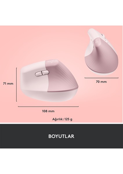 Lift Rose 910-006478 Sessiz Kablosuz Ergonomik Dikey Mouse modelleri