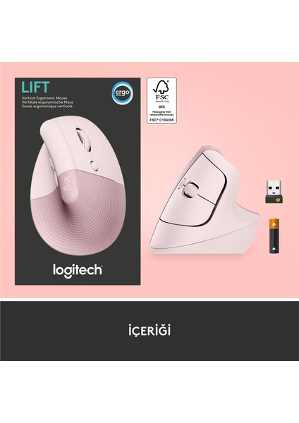 Lift Rose 910-006478 Sessiz Kablosuz Ergonomik Dikey Mouse fırsatları