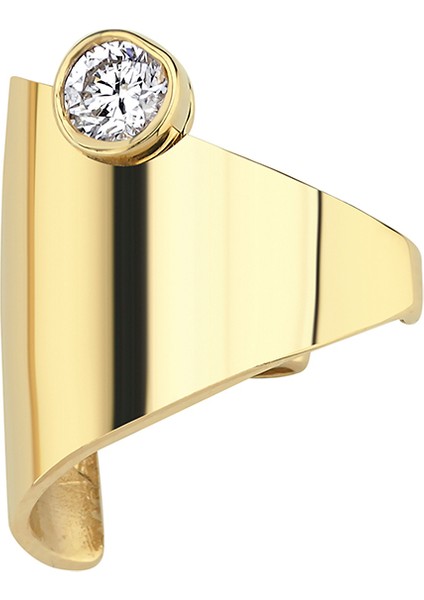 Pırlantalı Kadın Altın Kıkırdak Küpesi