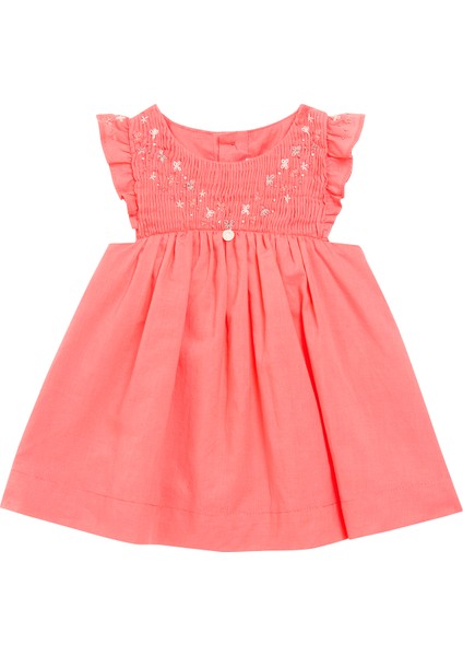 Nar Çiçeği Kısa Kollu Kız Bebek Elbise