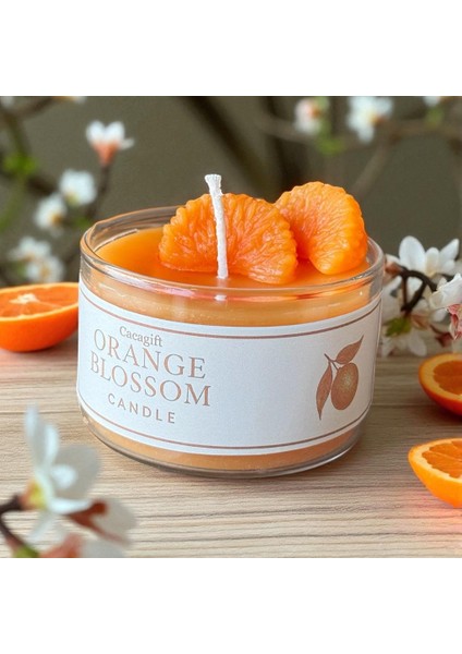 Orange Blossom ( Portakal Çiçeği) Kokulu Mum – Portakal Dilimli Dekoratif Mum 1 Adet indirimleri