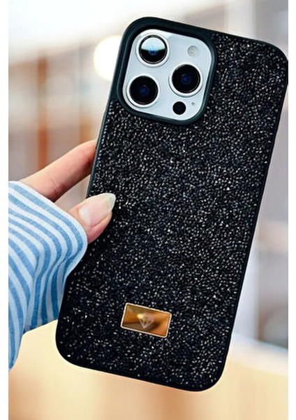 iPhone 14 Pro Max Uyumlu – Elmas Tasarımlı, Siyah Taşlı, Işıltılı Pırlanta Silikon Kılıf fiyatları