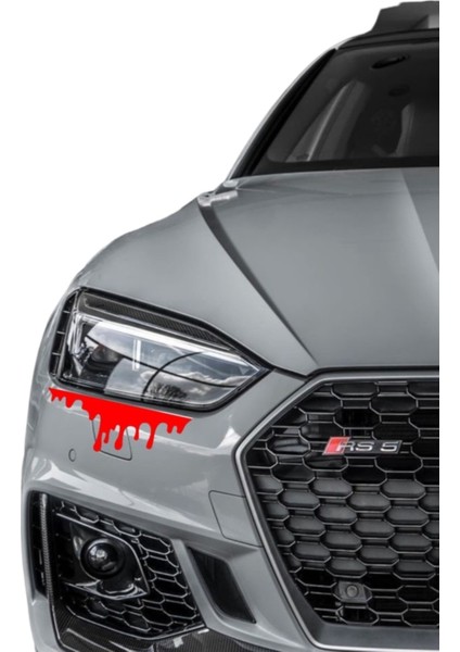 Araba Ön Far Stickerı Yapışkan Su Damlası Kan Damlası Modifiye