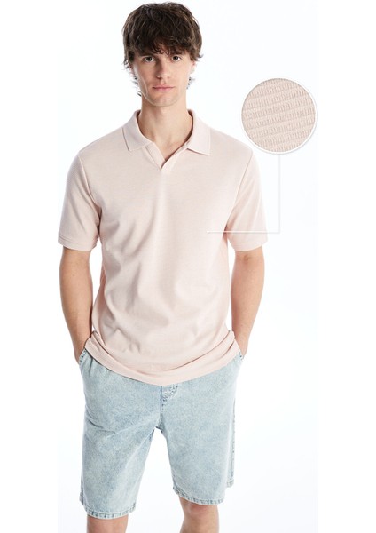 Yeni Sezon Polo Yaka Kısa Kollu Erkek Dokulu Tişört