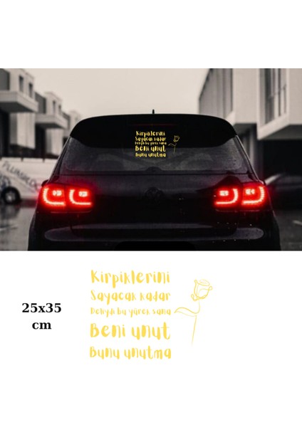 Kirpiklerini Sayacak Kadar Deliydi Bu Yürek Sana Beni Unut Bunu Unutma Araç Arkası Yazı