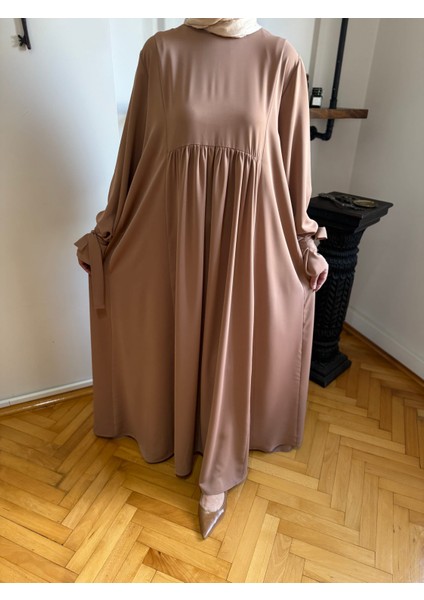 Camel Kol Bağlamalı Oversize Elbise 1001 fırsatları