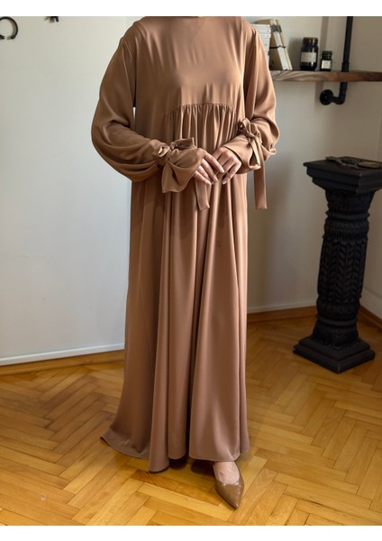 Camel Kol Bağlamalı Oversize Elbise 1001 indirimleri