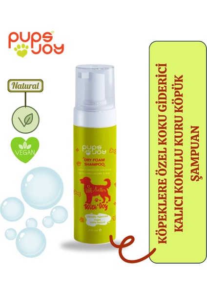 Köpeklere Özel Koku Giderici Kalıcı Kokulu Kuru Köpük Şampuan