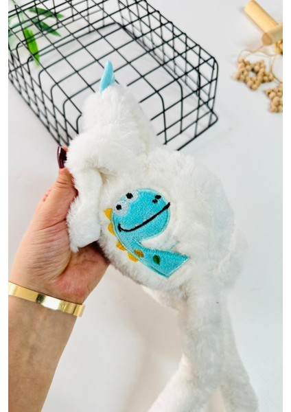 Dino Detaylı Pelüş Kız Çocuk kulaklık - Beyaz fiyatları