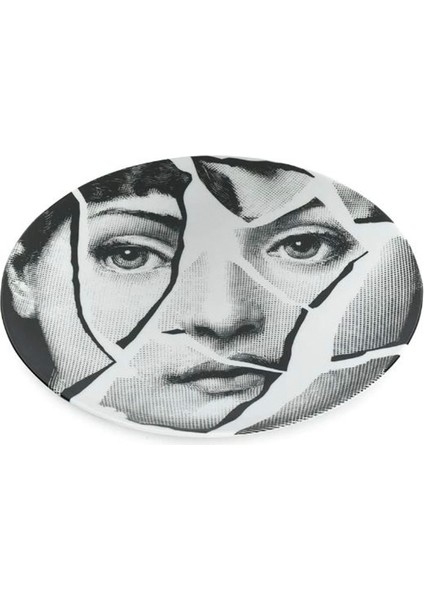 No 2 Yüz Baskılı Porselen Dekoratif Tabak