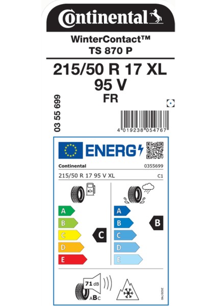 215/50 R17 95V Xl Winter Contact TS870P Fr Kış Lastiği (Üretim TARIHI:2025) fiyatları