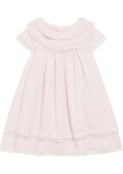Pembe Kısa Kollu Kız Bebek Elbise