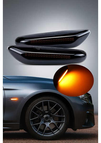 Bmw E60 E61 E90 E91 E92 E93 E 46 Düz Ledli Çamurluk Sinyali Sağ Sol Takım (Soketsiz)