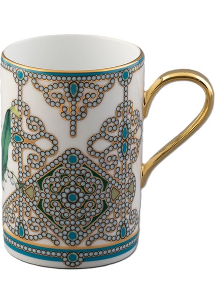 Zambak Desenli Porselen Kupa