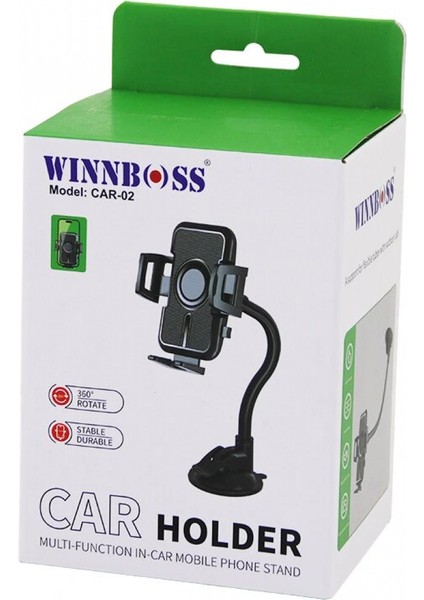 Araç - Oto Telefon Tutucu 360° Eğilip Bükülen Akrobat Kol Vantuzlu - Oynar Baş- Genişlik Ayarı (4887)