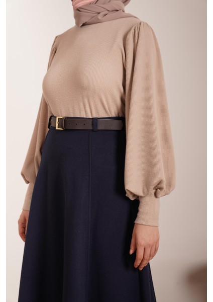 Kloş Kaşe Etek - Lacivert modelleri