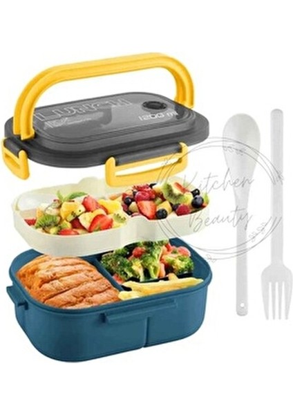 1200ML 2 Katlı 6 Bölmeli Beslenme Çantası Lunch Box,saklama Kabı Çatal Kaşıklı Sefer Tası Sızdırmaz modelleri