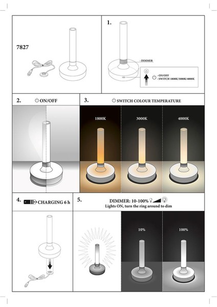 Wo Biarritz Gri Masa Lambası