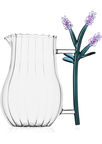 No:3 Botanica Çiçek Figürlü Cam Sürahi