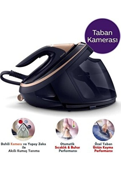 9000 Serisi Taban Kameralı Buhar Kazanlı Ütü | Ütülediğiniz Kumaşı Bilen Tek Ütü | Hafif Ütü 3100W