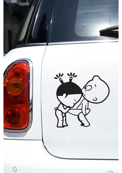 Komik Boy Girl Çocuk Pobaby Araba Sticker 11CM