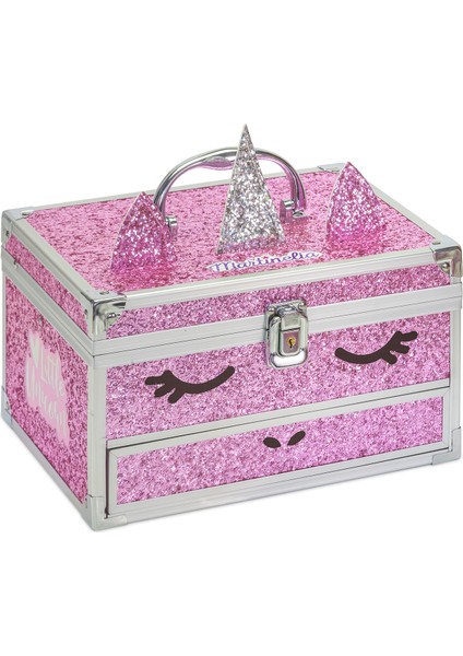 Büyük Boy Pırıltılı Kız Çocuk Makyaj Seti Kutusu