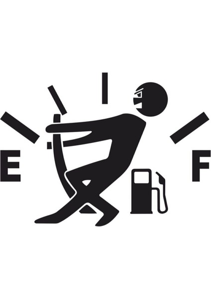 Sticker Depo Kapağı Depo Göstergesi Oto Sticker Siyah 13X9,5 cm