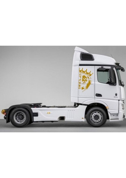 Tır Kamyon Scanıa Bmc Ford Volvo Daf Mercedes Sağ-Sol Aslan Kral Taç Sticker Yapışkan