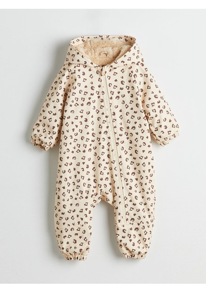 Yeni Sezon Kapüşonlu Baskılı Kız Bebek Astronot Mont