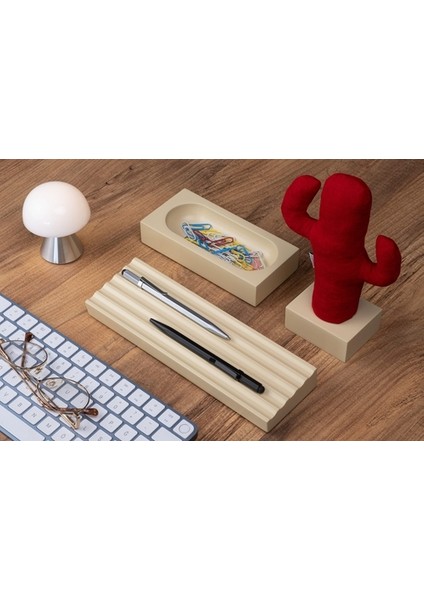 Kayigo Woody Krem Üçlü Ofis Seti - Kırmızı Cactus fiyatları