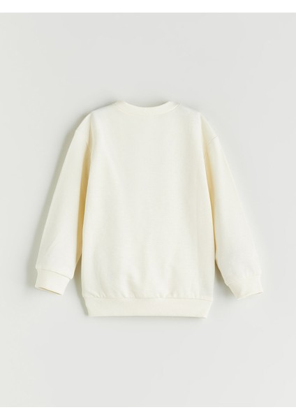 Yeni Sezon Bisiklet Yaka Baskılı Erkek Bebek Sweatshirt ve Eşofman Alt 2'li modelleri