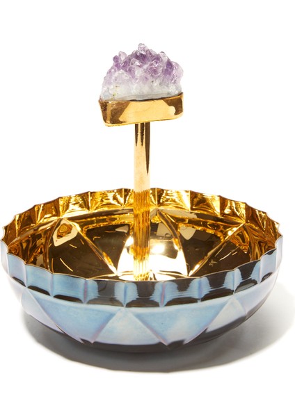 Ametist Taşı Detaylı Dekoratif Kase