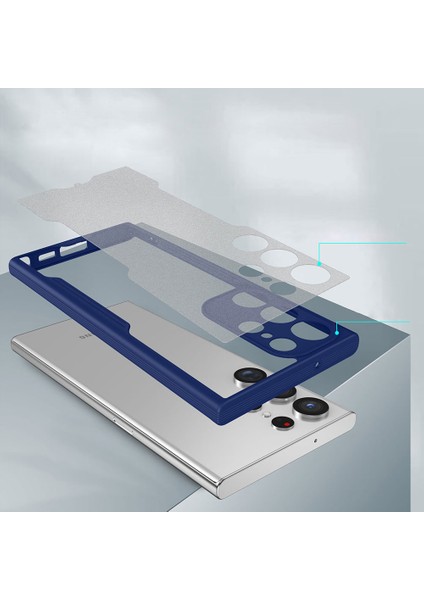 Galaxy S23 Ultra Kılıf N7TH Parfe Kapak-Lacivert modelleri