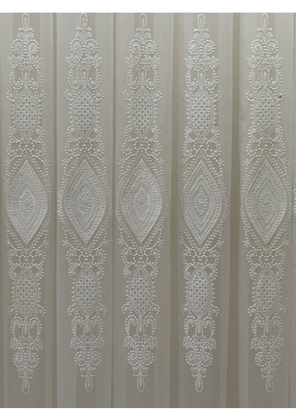 Kort Desenli Tül Perde