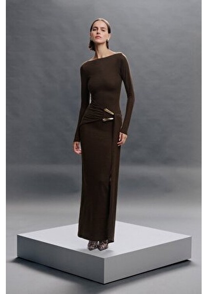 Düğüm Detaylı Triko Elbise - Exclusive Collection