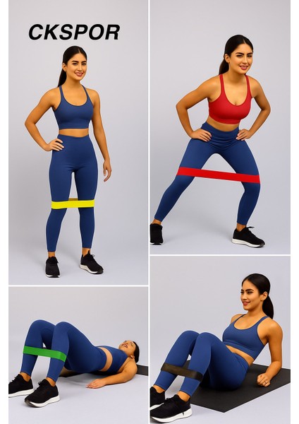 5'li Direnç Bandı Egzersiz Seti Mini Loop Band Aerobik Egzersiz Lastiği Farklı Renk ve Seviye fiyatları