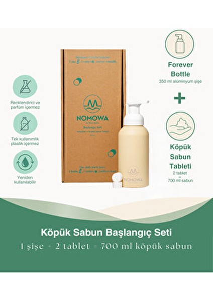 Köpük Sabun Başlangıç Seti | Butter Yellow Sabunluk (350 Ml) 2 Tablet, 700 ml Sabun Üretir