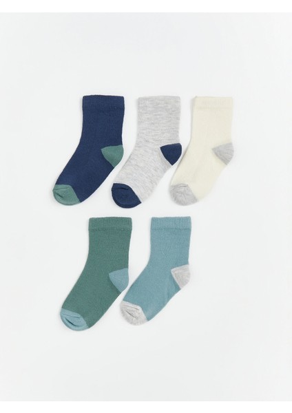 Yeni Sezon Basic Erkek Bebek Soket Çorap 5'li