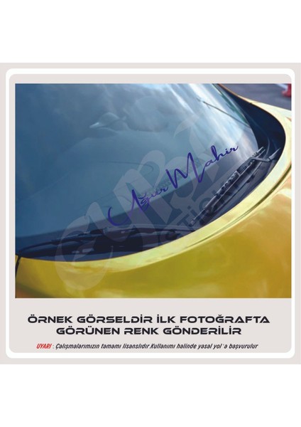 Isim Imza Ön Cam Yazı Büyük Boy 40X12 cm 1 Adet Araba Sticker-Karavan modelleri