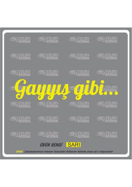 Gayyış Gibi Oto Sticker Araba Cam Sticker 20 x 4 cm