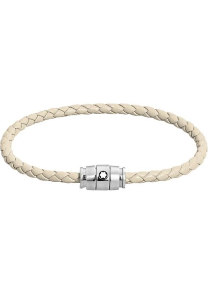 Krem Erkek Deri Bileklik