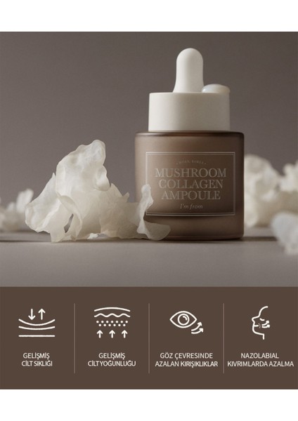 Mushroom Collagen Ampoule Kırışıklık Karşıtı Vegan Kolajen Cilt Serumu 30 ml fiyatları