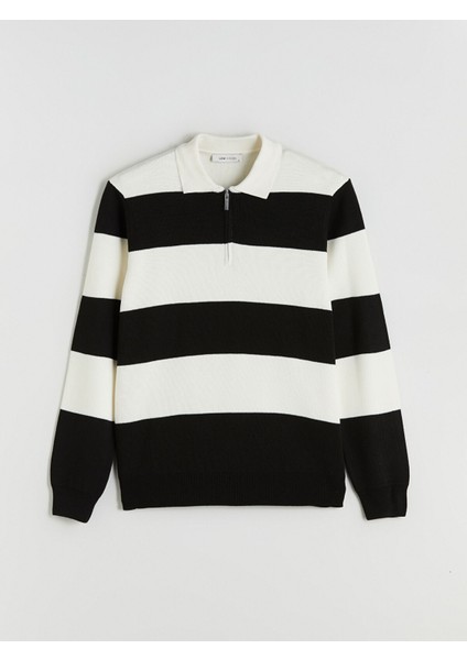 Yeni Sezon Polo Yaka Çizgili Erkek Triko Kazak indirimleri