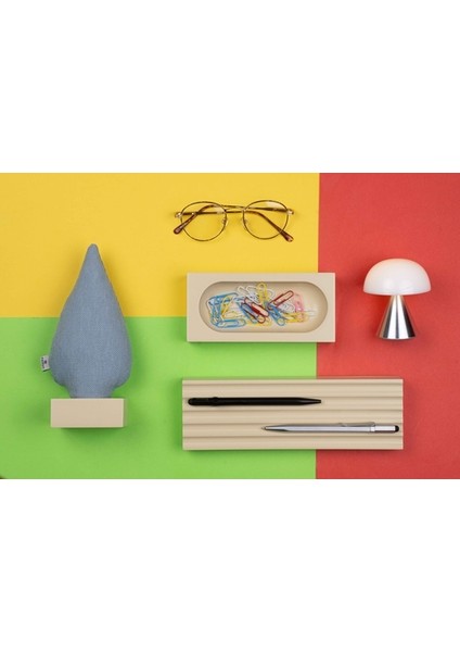 Kayigo Woody Krem Üçlü Ofis Seti - Mavi Ladin fırsatları