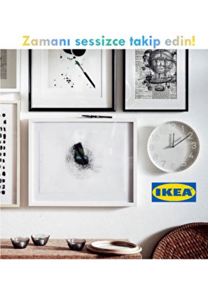 Tromma Duvar Saati | Beyaz Renk | Sessiz Çalışan Saat | 25 cm fırsatları