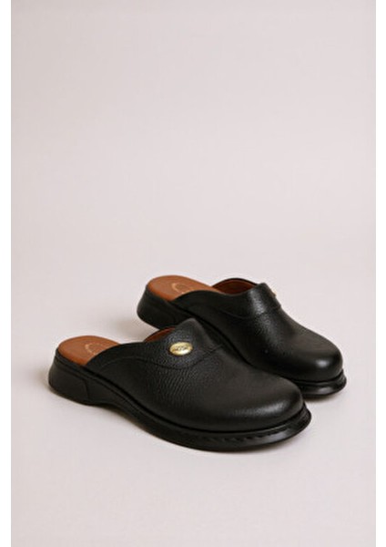 Hipokrat HP650 Hakiki Deri Ortopedik Sabo Terlik Doktor Hastane Aşçı Iş Terliği